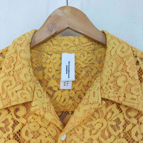 ニッチ niche. OPEN COLLAR S/S SHIRTS-LACE FLOWER メンズ import:L